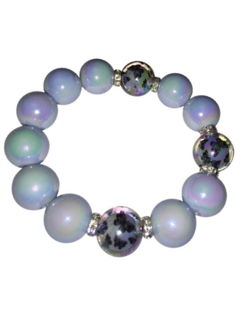 Blue Butterfly Chunky Beaded Bracelet 🦋